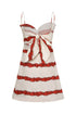Victoria Cotton Mini Dress  / Ivory Striped Helechos